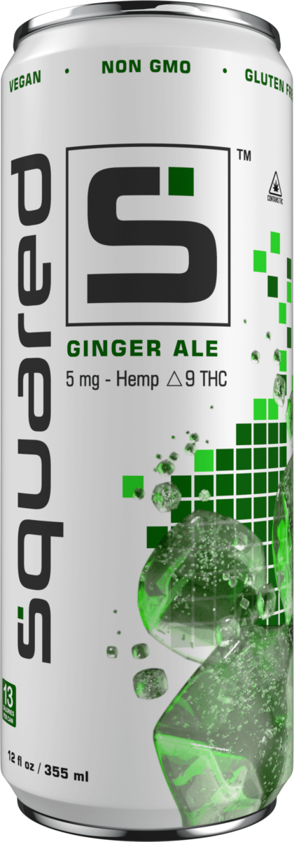 12 ounce sleek aluminum can of Ginger Ale by Squared