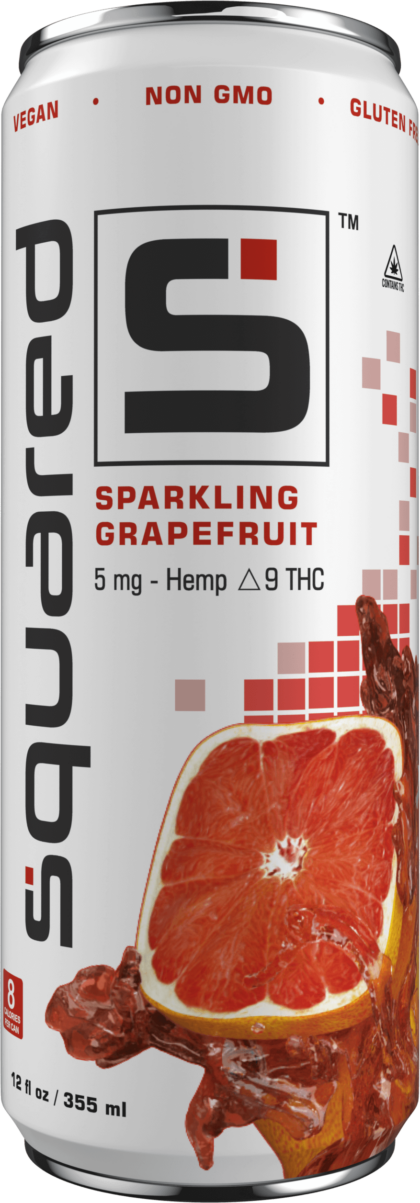 12 ounce sleek aluminum can of Sparkling Grapefruit by Squared